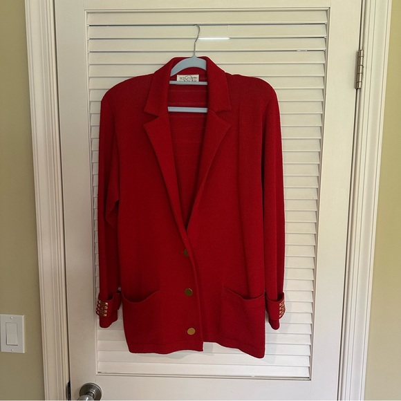 St. John Vibrant Red Blazer - Picture 5 of 11